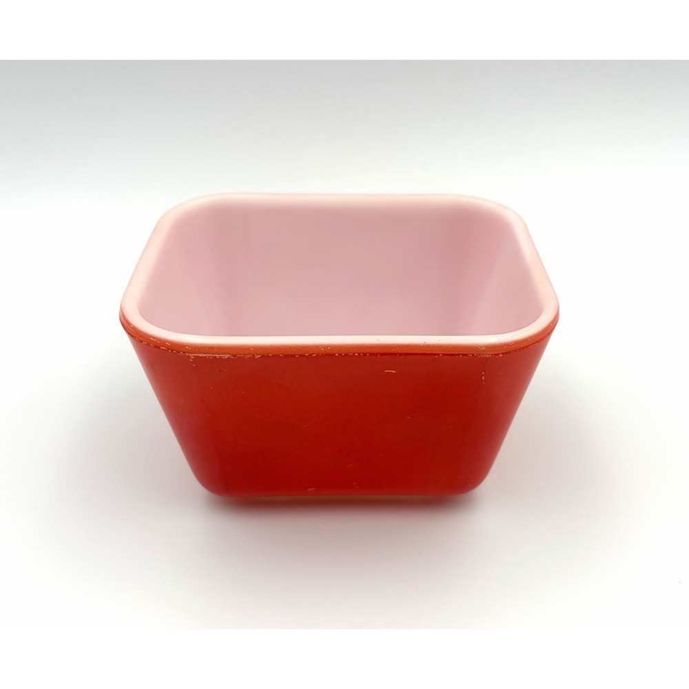 Vintage Pyrex Primary Red Refrigerator Dish 501-B Small 1.5 Cup Milk Glass 8oz
